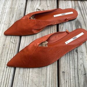 Zara Satin Fabric Mule Flats Size 42/ US 11